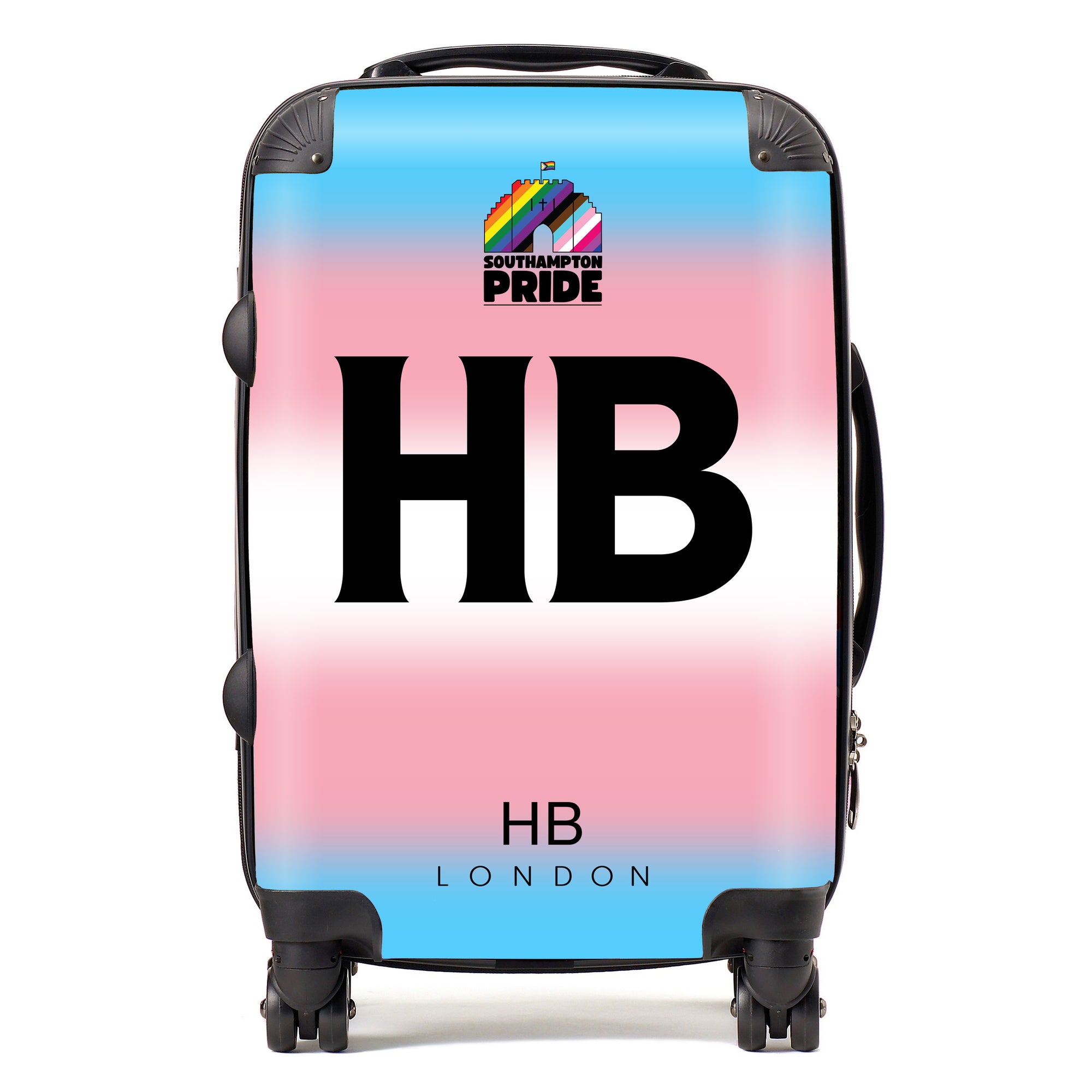Personalised Southampton Pride Trans Pride Gradient Initial Suitcase
