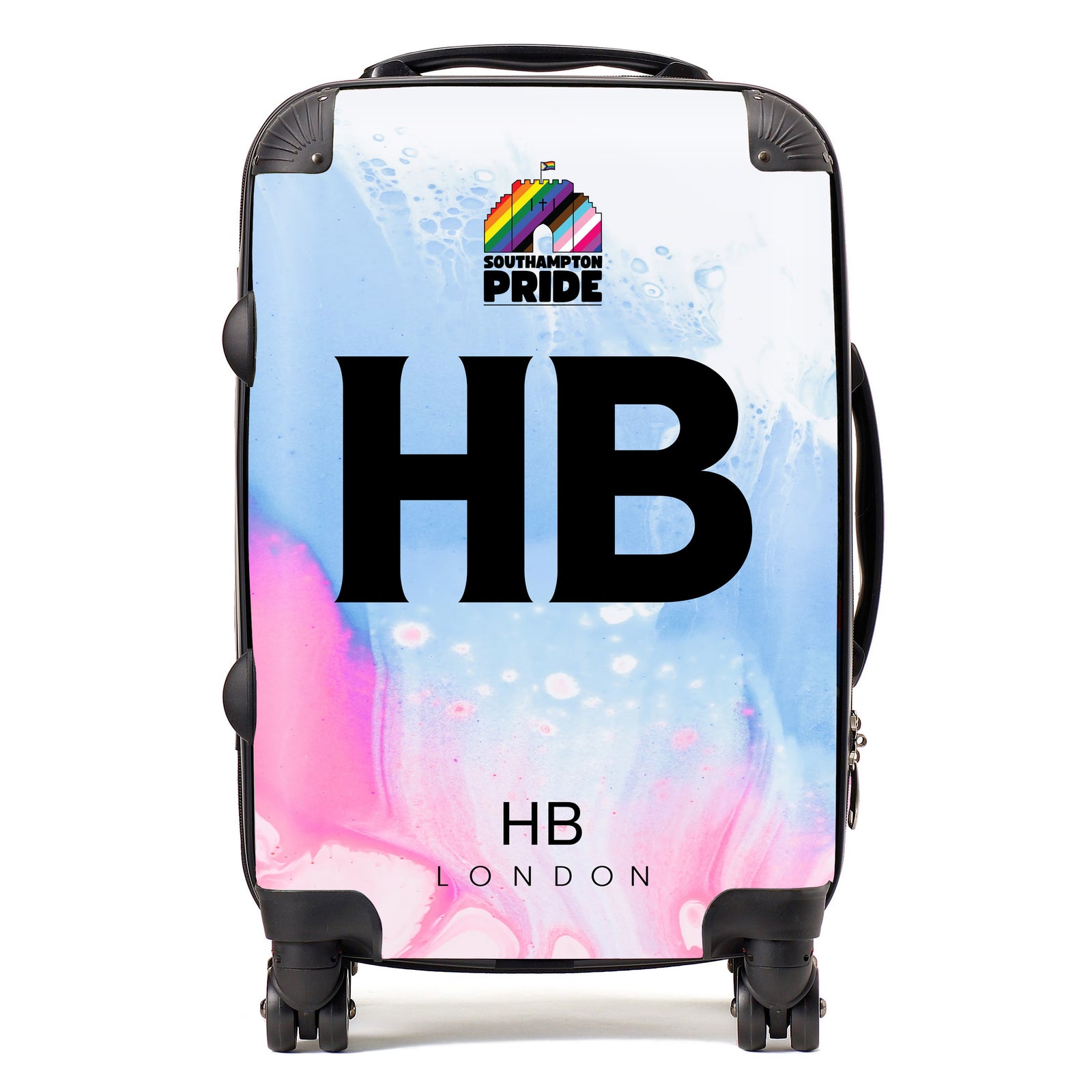 Personalised Southampton Pride Trans Pride Marble Initial Suitcase
