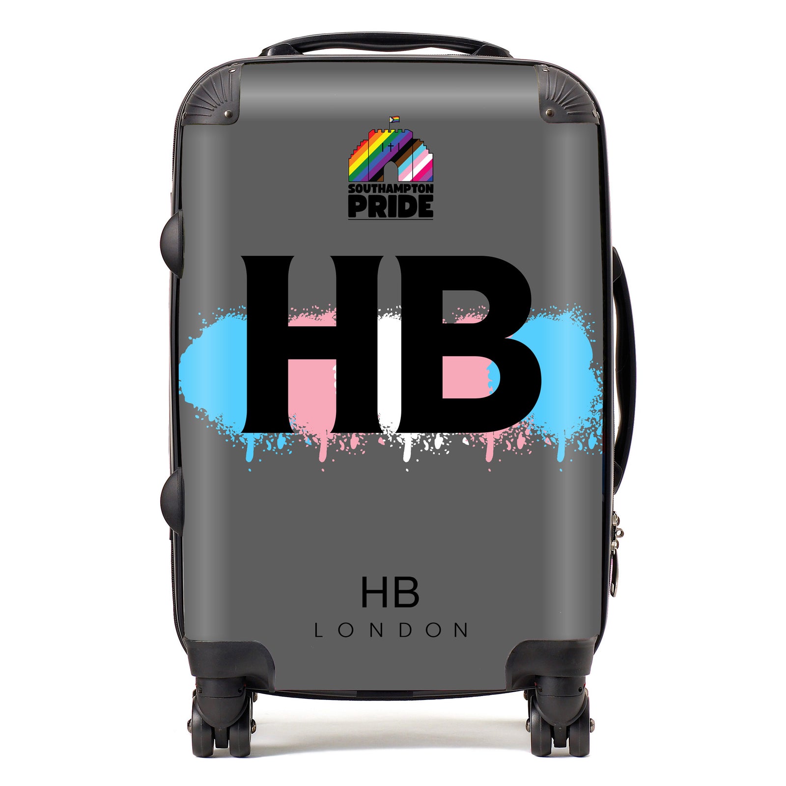 Personalised Southampton Pride Trans Pride Splashes Initial Suitcase