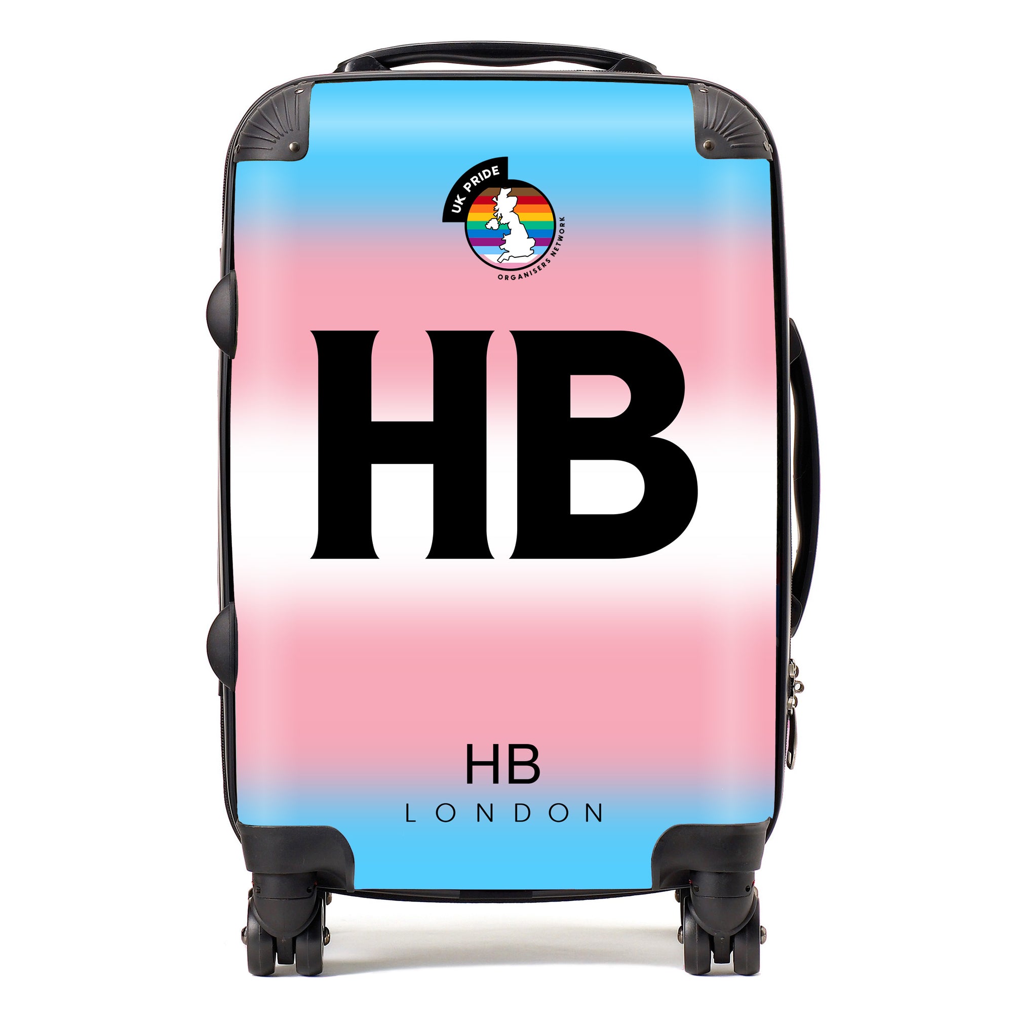 Personalised UKPON Trans Pride Gradient Initial Suitcase