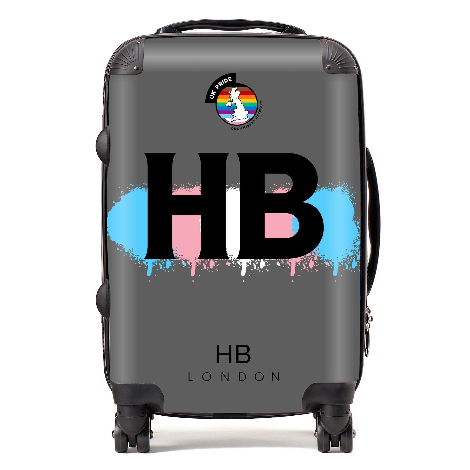 Personalised UKPON Trans Pride Splashes Initial Suitcase