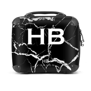 Personalised Black and White Marble Vanity Case