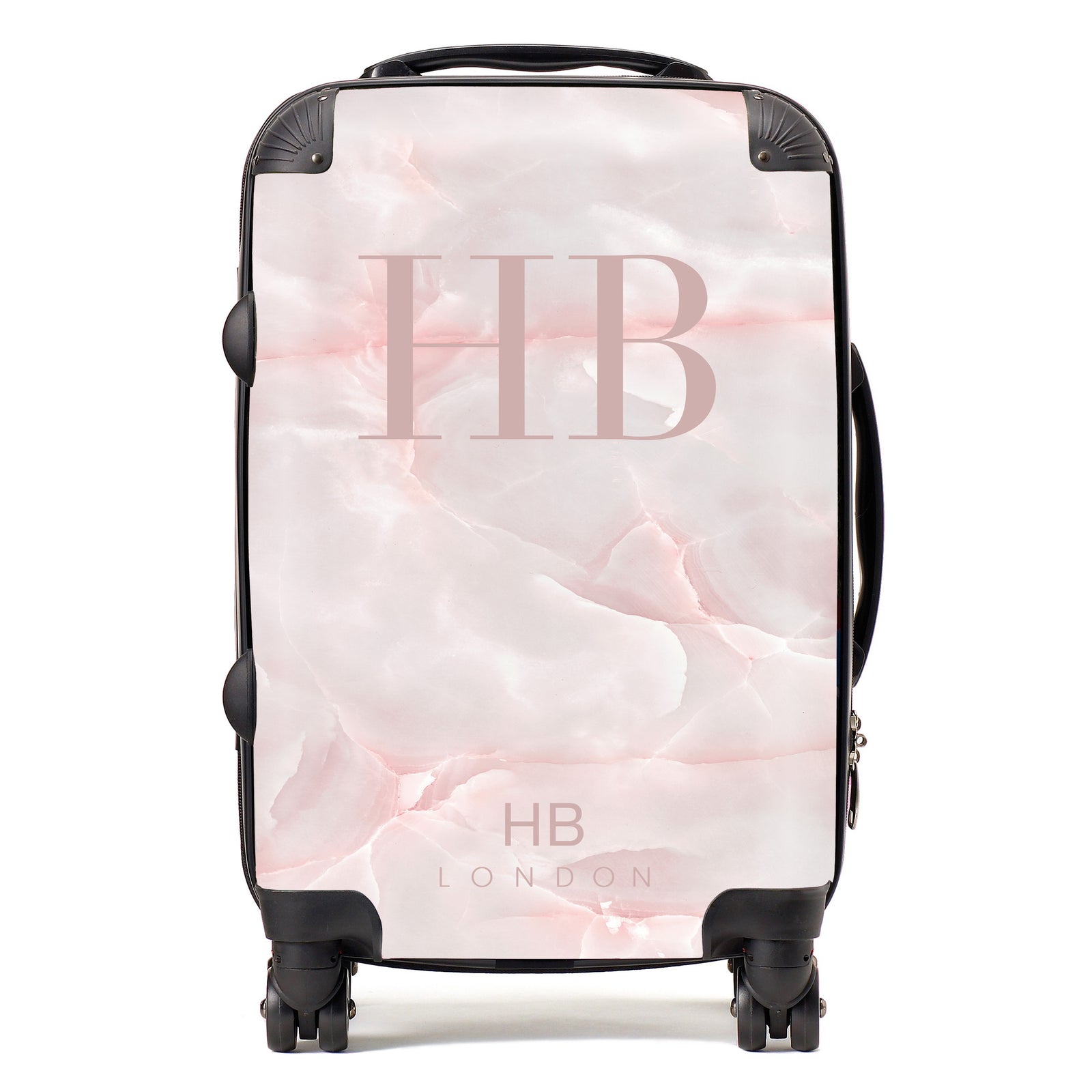 Personalised Blush Onyx Subtle Fashion Font Initial Suitcase