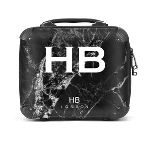 Personalised Black Cracked Marble Vanity Case