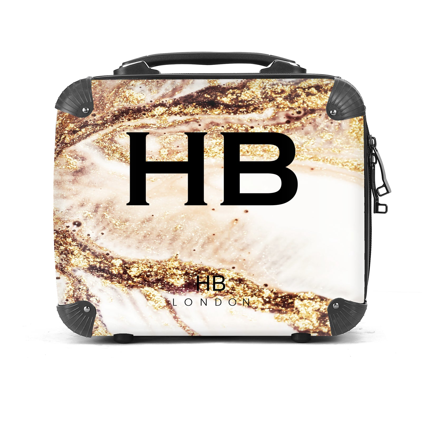 Personalised Golden Cracked Marble Vanity Case