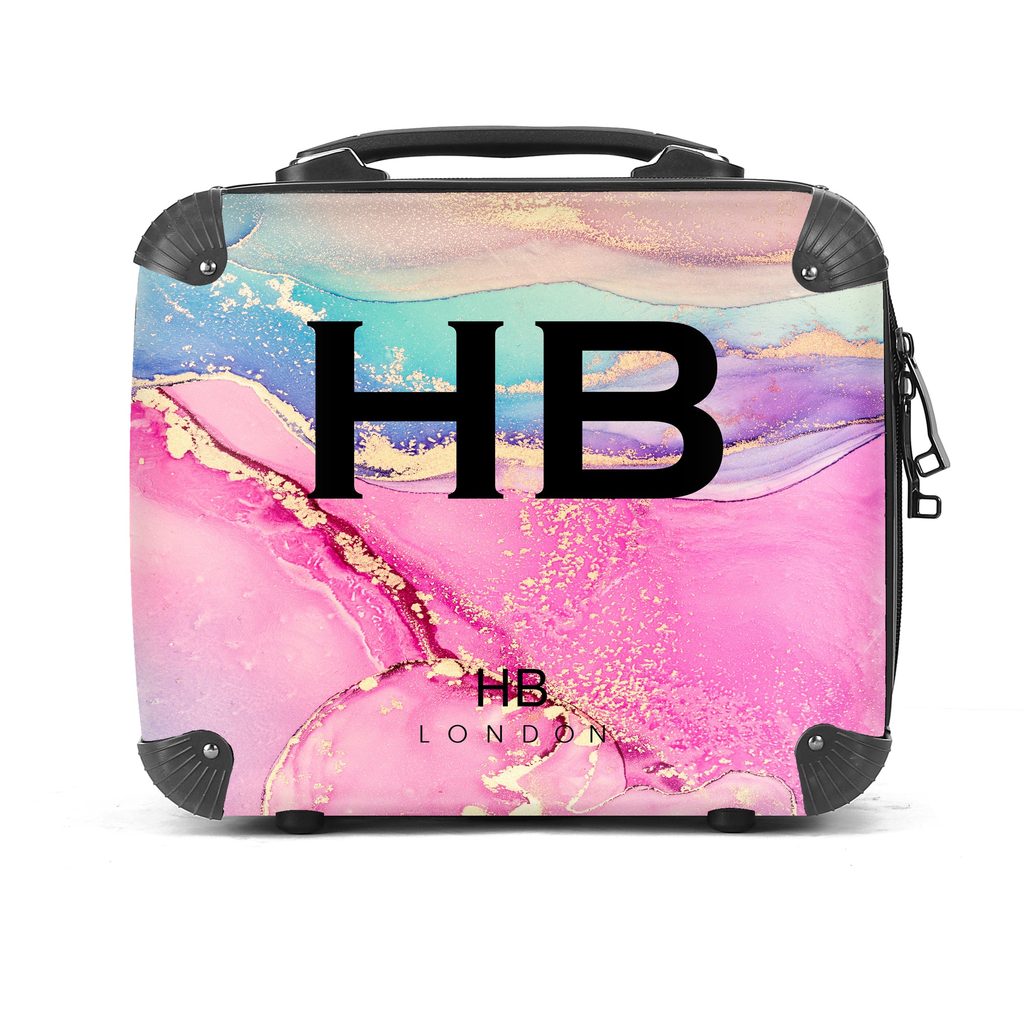 Personalised Pink Galaxy Ink Marble Vanity Case