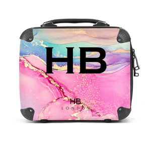 Personalised Pink Galaxy Ink Marble Vanity Case