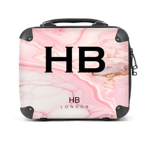 Personalised Pink Granite Marble Vanity Case