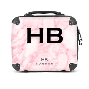 Personalised Pink Marble Vanity Case