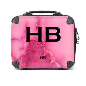 Personalised Pink Natural Marble Vanity Case