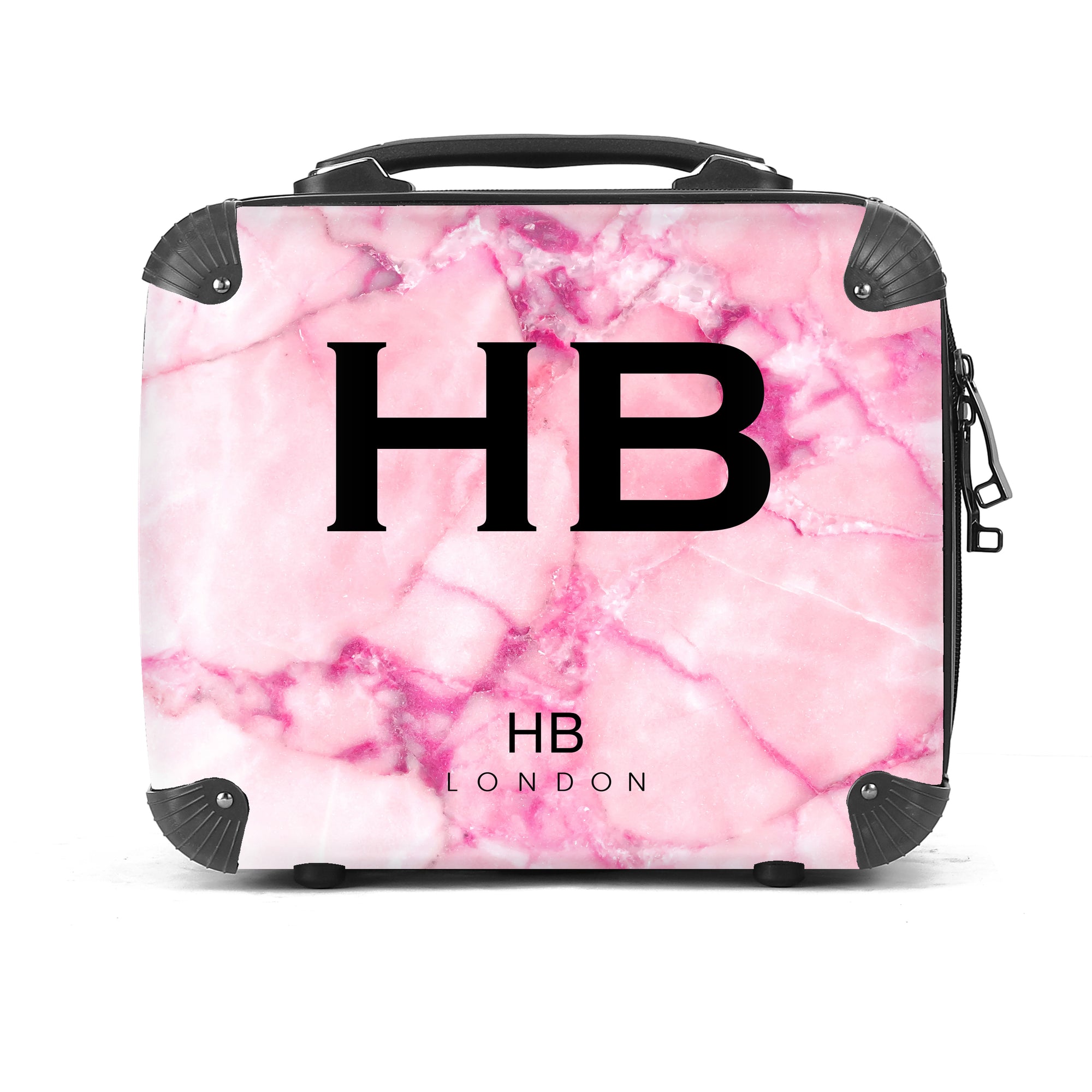 Personalised Pink Shattered Marble Vanity Case