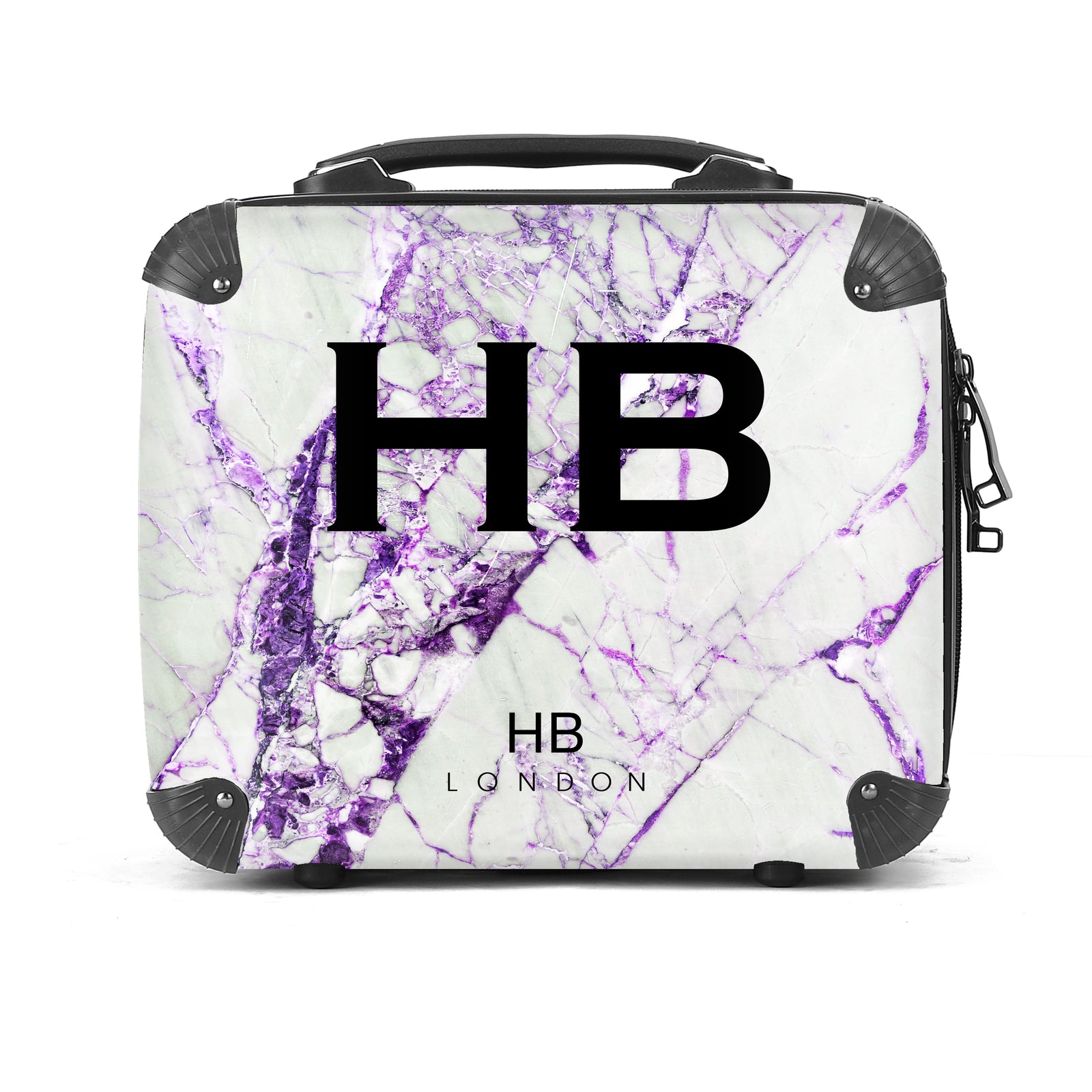 Personalised Purple Cracked Marble Vanity Case