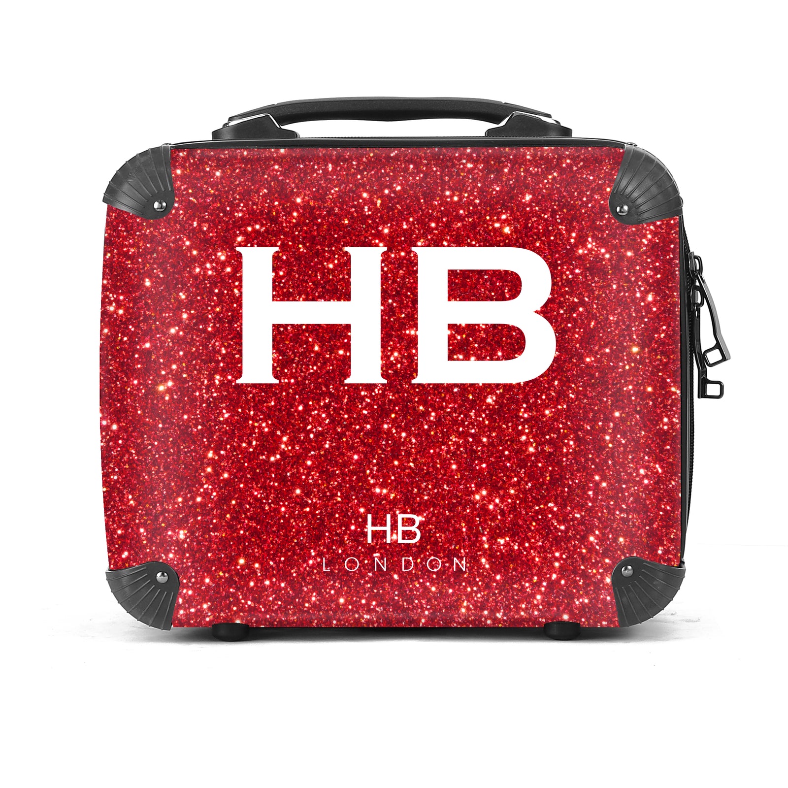 Personalised Red Glitter Vanity Case