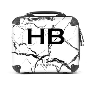 Personalised White and Black Marble Vanity Case