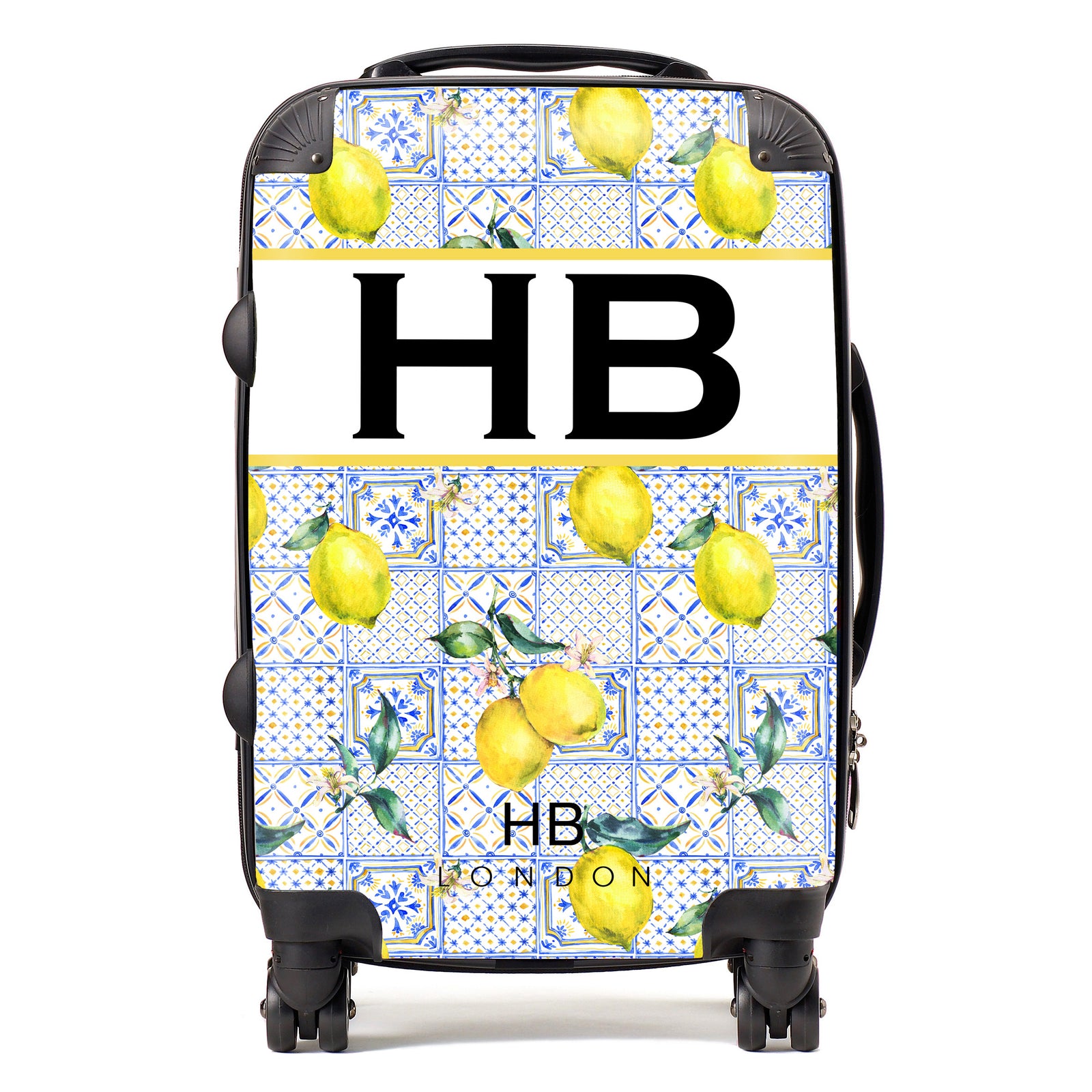 Personalised Sorrento Sun with Black Font Initial Suitcase