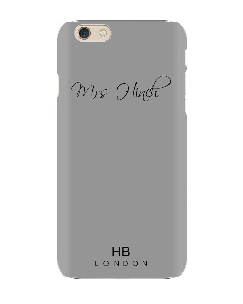 Personalised Grey Scroll Writing Phone Case with Black Font - HB LONDON
