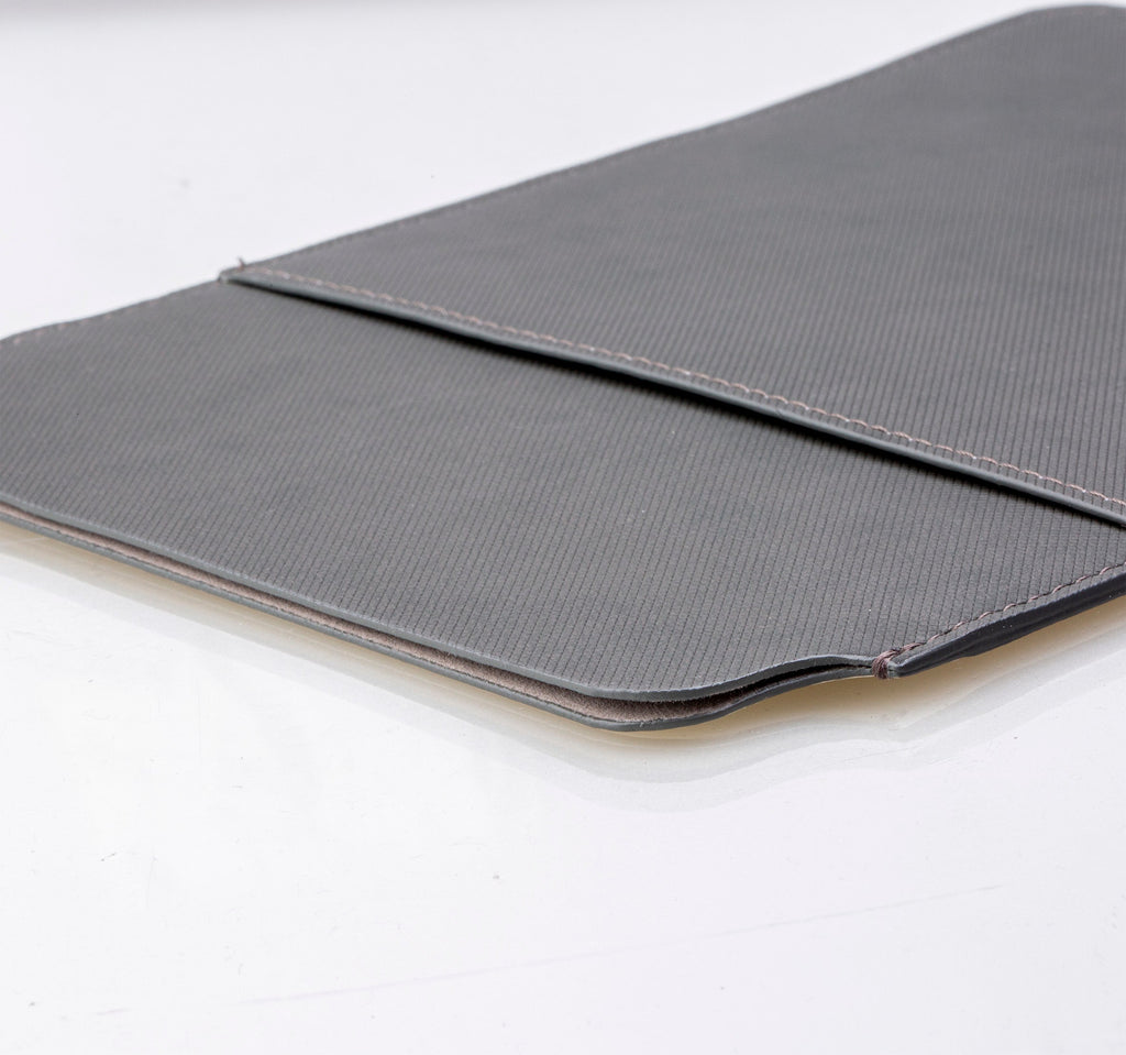 Personalised Grey, Charcoal and Gold Ink Marble with Black Font Initial Tablet/Laptop Pouch