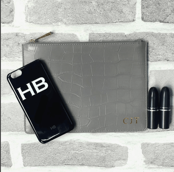 Personalised Black with White Font Initial Phone Case - HB LONDON