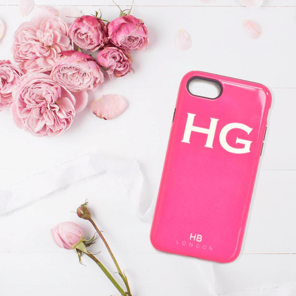 Personalised Hot Pink with White Font Initial Phone Case - HB LONDON