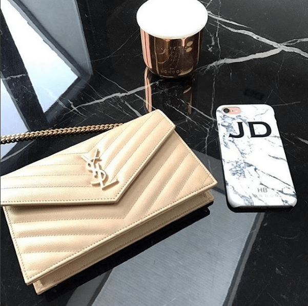 Personalised White Marble Initial Phone Case - HB LONDON