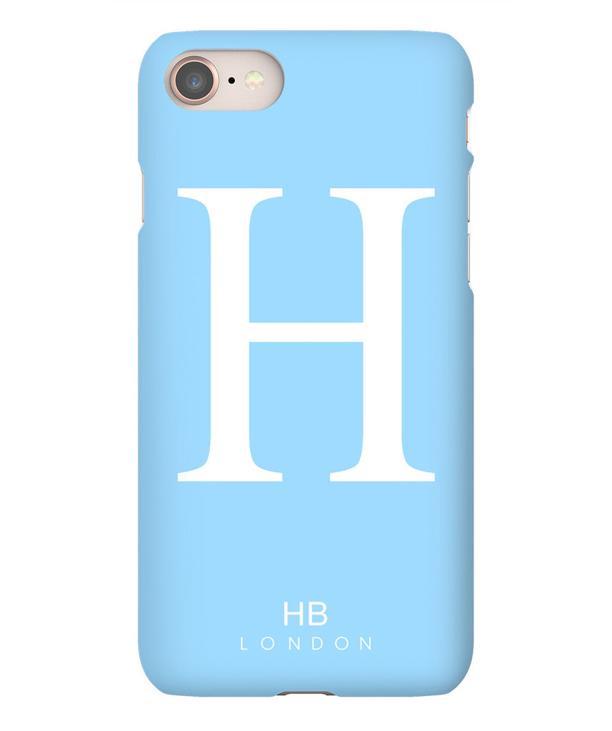 Personalised Blue Single Initial with White Font Phone Case - HB LONDON