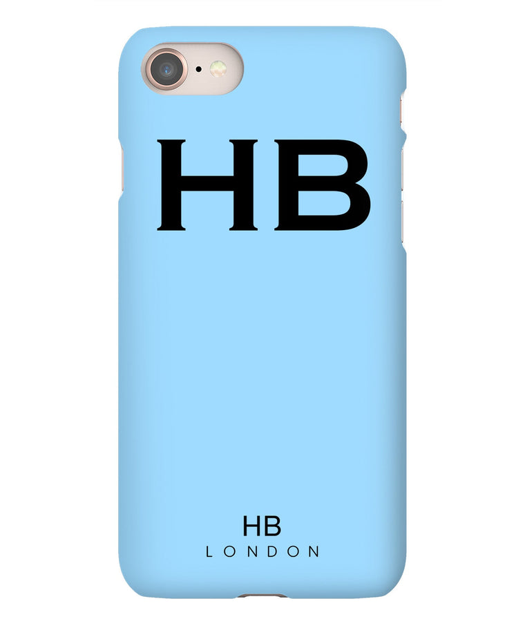 Personalised Blue with Black Font Initial Phone Case - HB LONDON