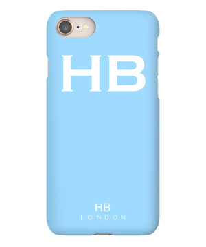 Personalised Blue with White Font Initial Phone Case - HB LONDON