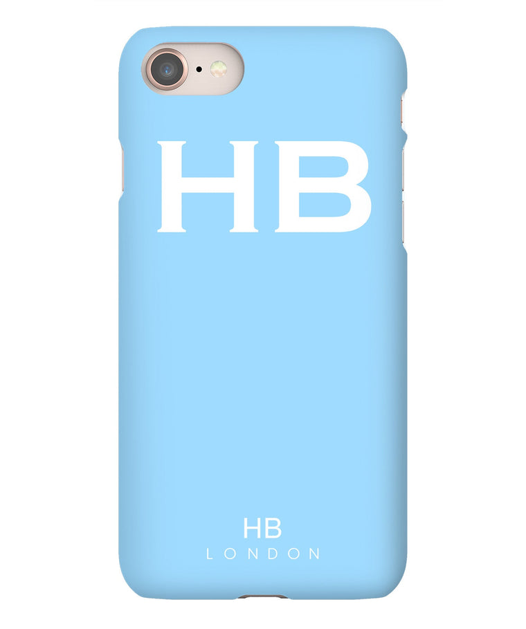 Personalised Blue with White Font Initial Phone Case - HB LONDON