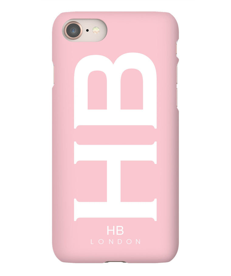 Personalised Blush XL with White Font Initial Phone Case - HB LONDON
