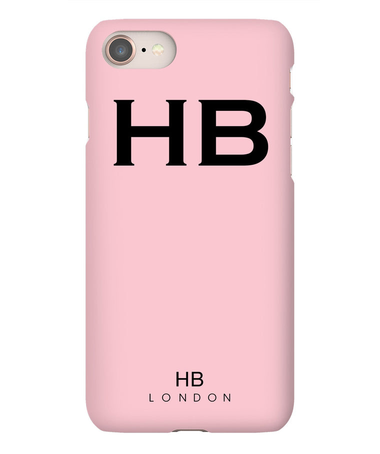 Personalised Blush with Black Font Initial Phone Case - HB LONDON