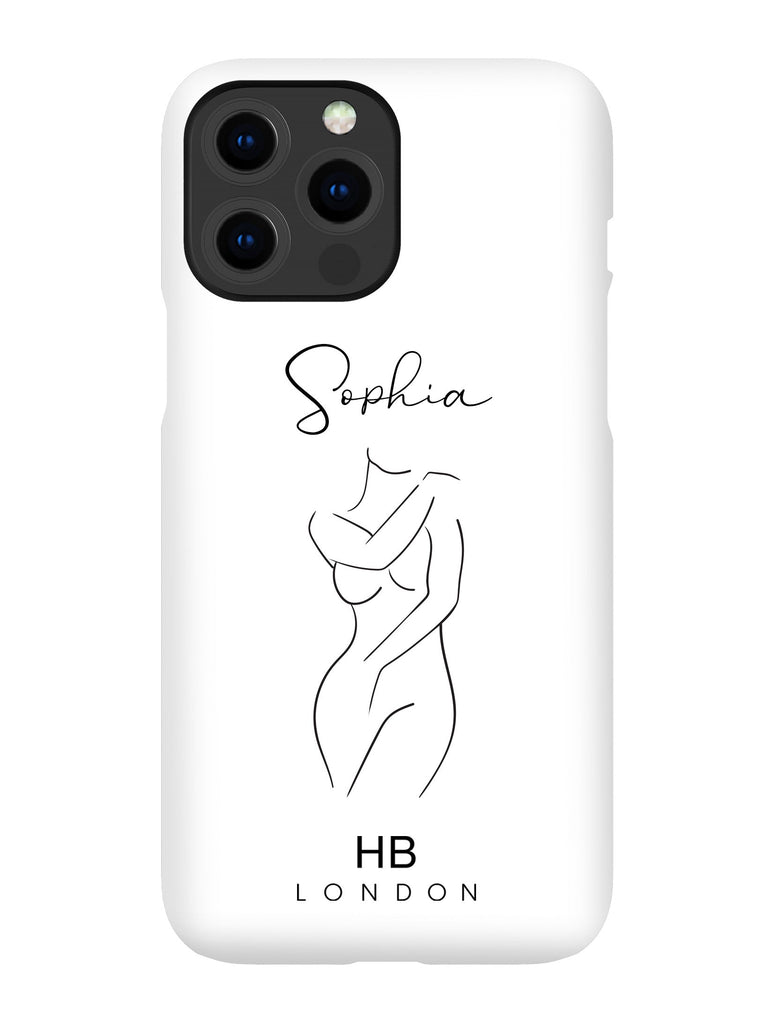 Personalised Line Art Full Body with Script Font Initial Phone Case - HB LONDON