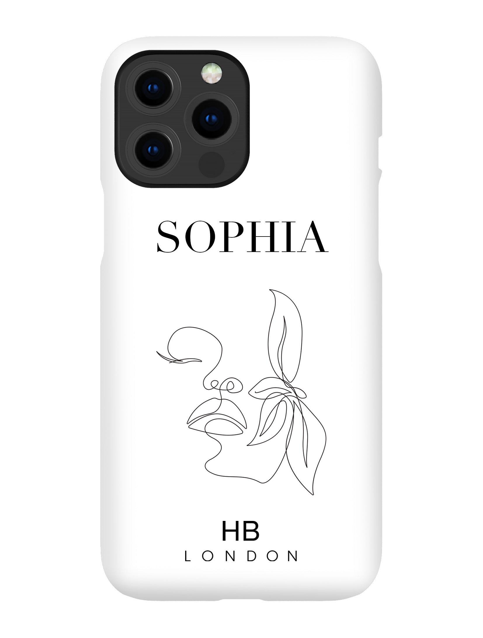 Personalised Line Art Face with Fashion Font Initial Phone Case - HB LONDON