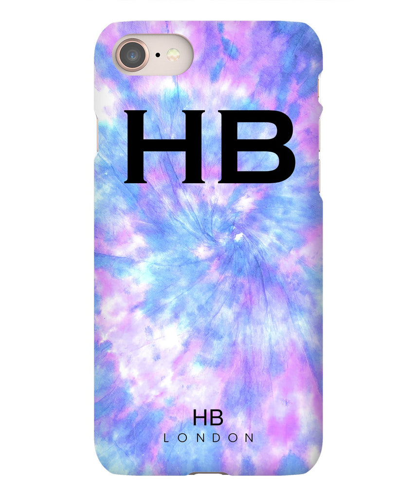 Personalised Galaxy Tie Dye with Black Font Initial Phone Case - HB LONDON