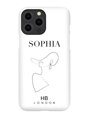 Personalised Line Art Hat with Fashion Font Initial Phone Case - HB LONDON