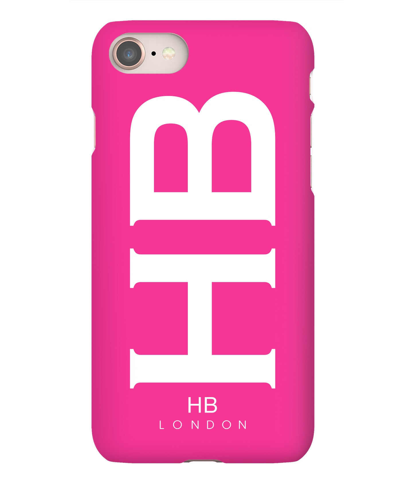 Personalised Hot Pink XL with White Font Initial Phone Case - HB LONDON