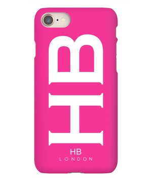 Personalised Hot Pink XL with White Font Initial Phone Case - HB LONDON