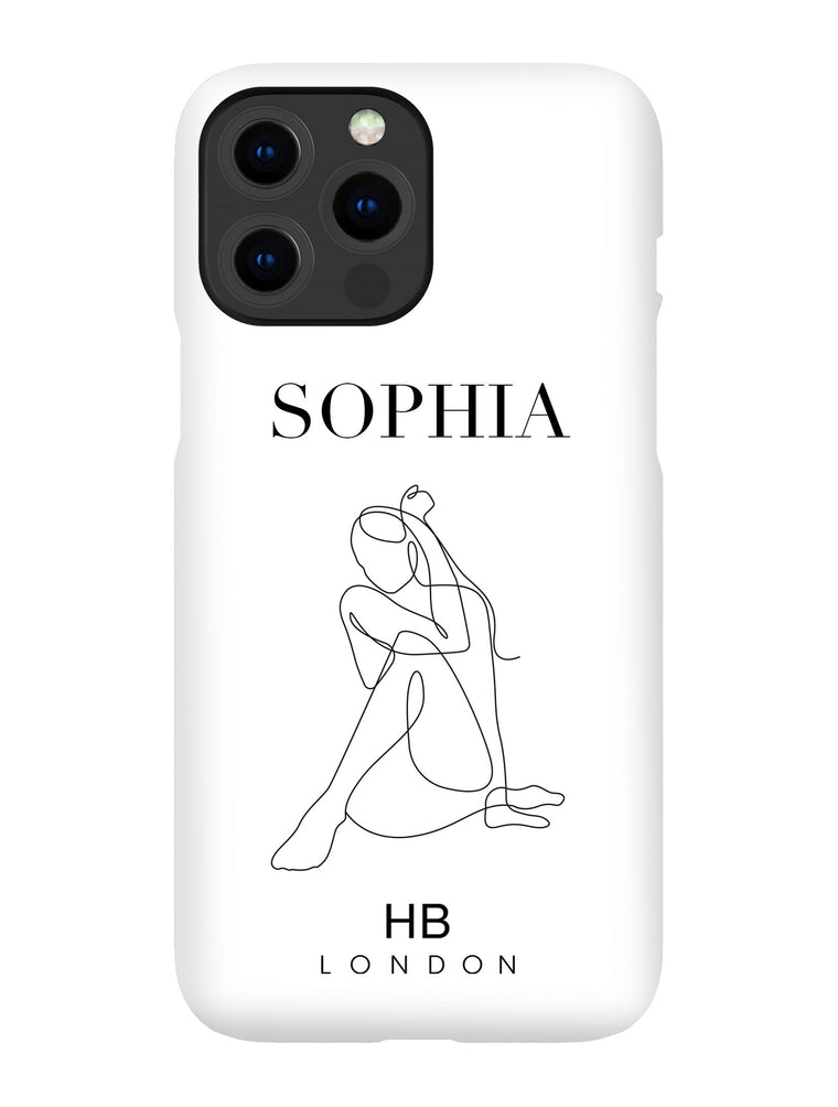 Personalised Line Art Knee Up with Fashion Font Initial Phone Case - HB LONDON