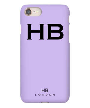 Personalised Lilac with Black Font Initial Phone Case - HB LONDON