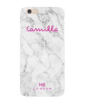 Personalised White Marble Love Script Phone Case - HB LONDON