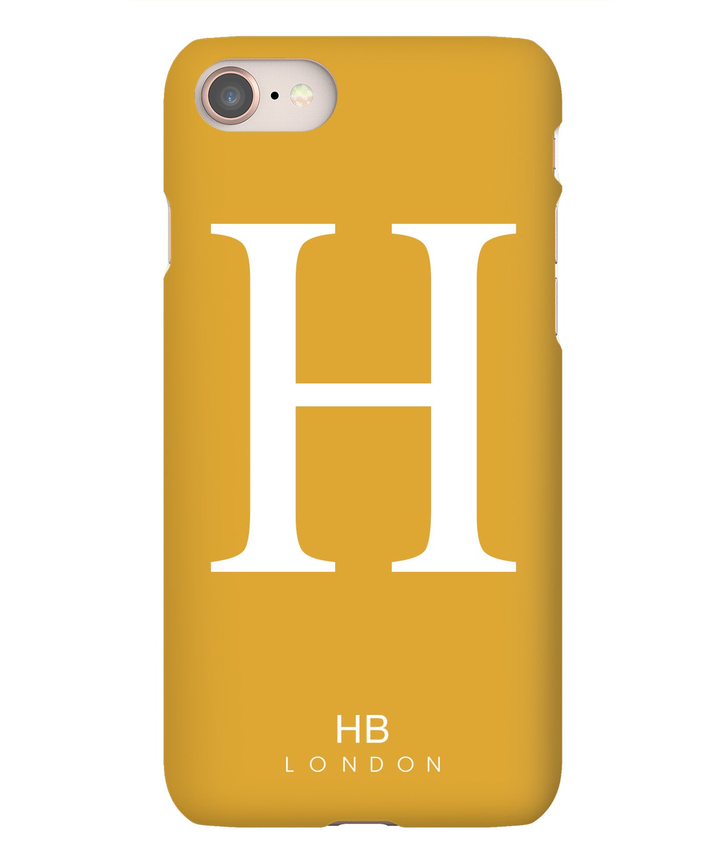 Personalised Mustard Single Initial with White Font Phone Case - HB LONDON