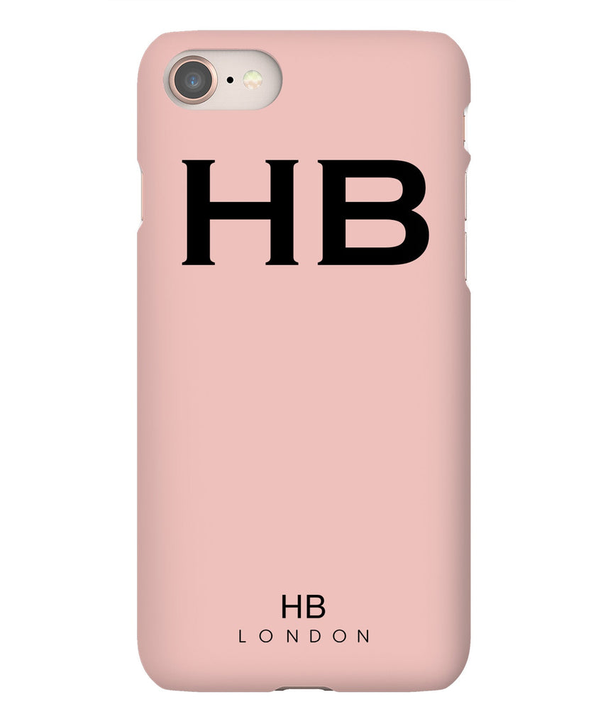 Personalised Nude Pink with Black Font Initial Phone Case - HB LONDON