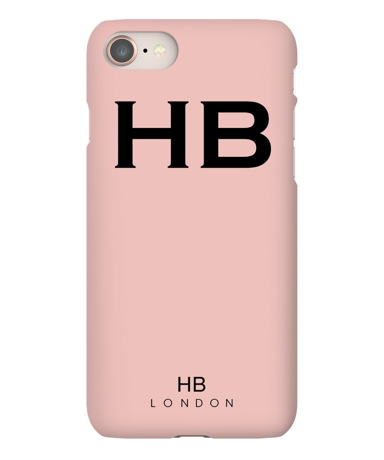 Personalised Nude Pink with Black Font Initial Phone Case - HB LONDON