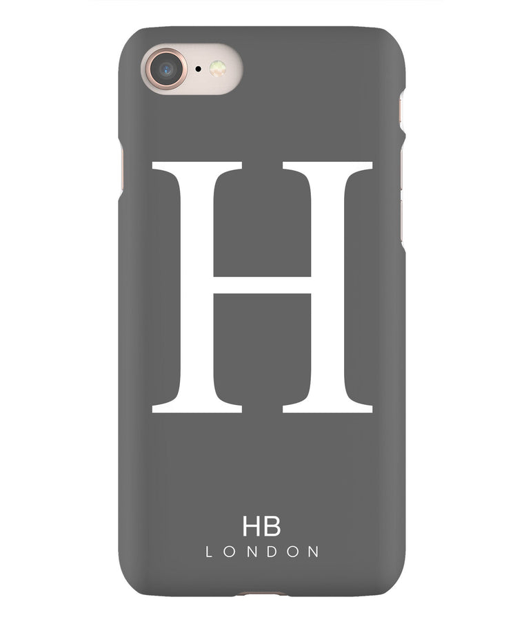 Personalised Slate Single Initial with White Font Phone Case - HB LONDON