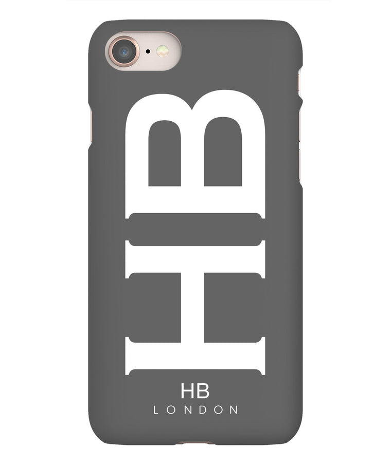 Personalised Slate XL with White Font Initial Phone Case - HB LONDON