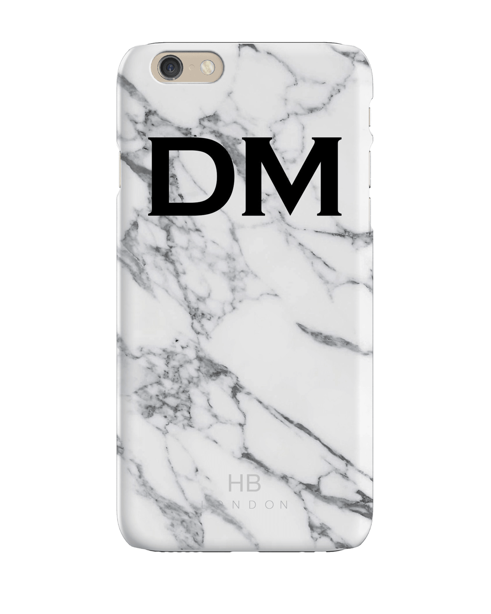 Personalised White Marble Initial Phone Case - HB LONDON