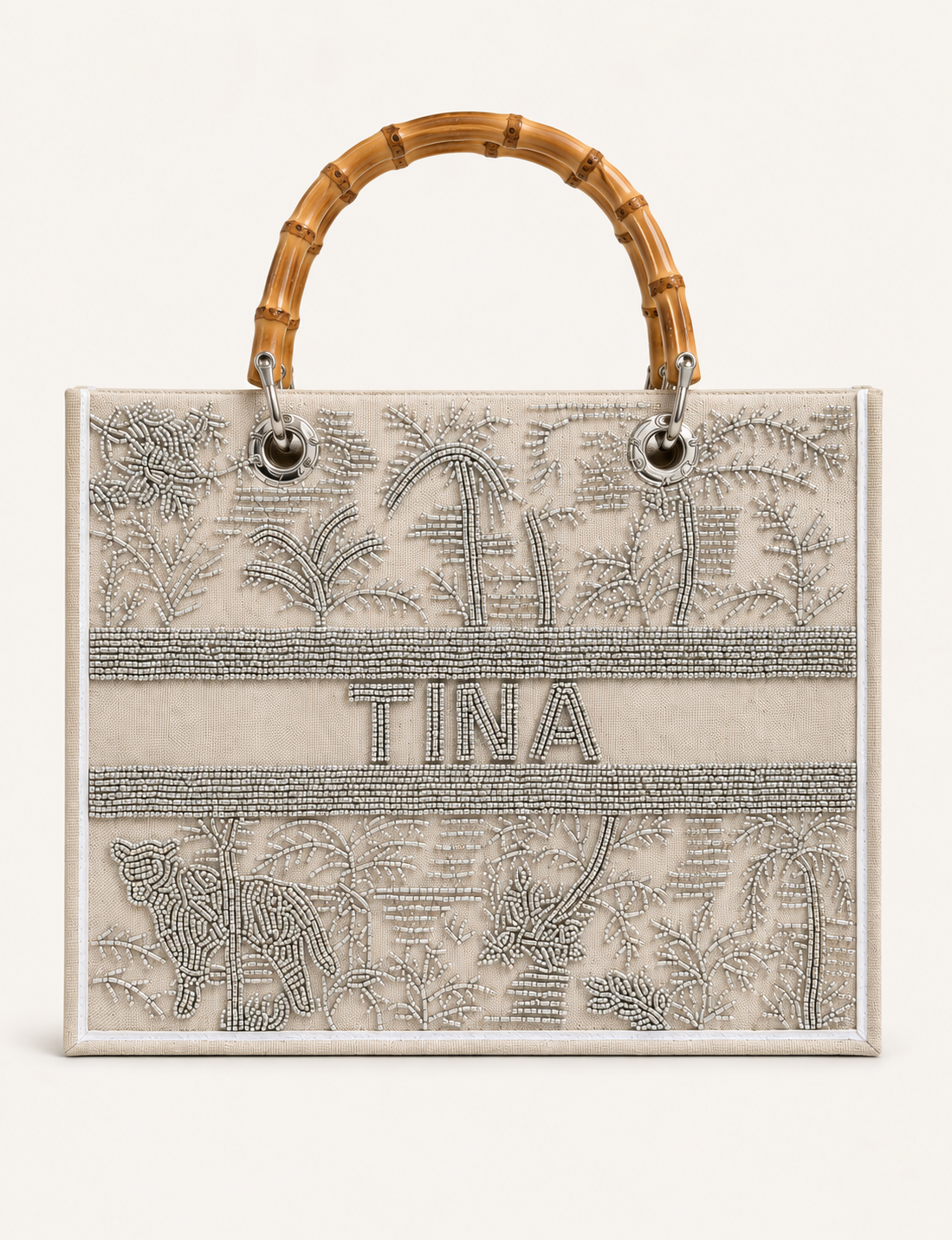 Bengal Personalised Beaded Midi Tote Bag