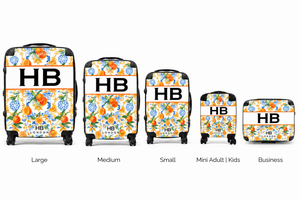 Personalised Amalfi Market with Black Font Initial Suitcase