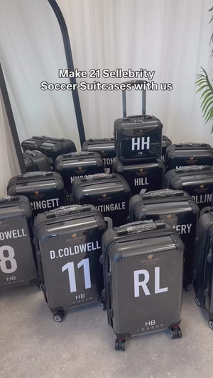 Personalised Black with Sellebrity Soccer Logo Initial Suitcase
