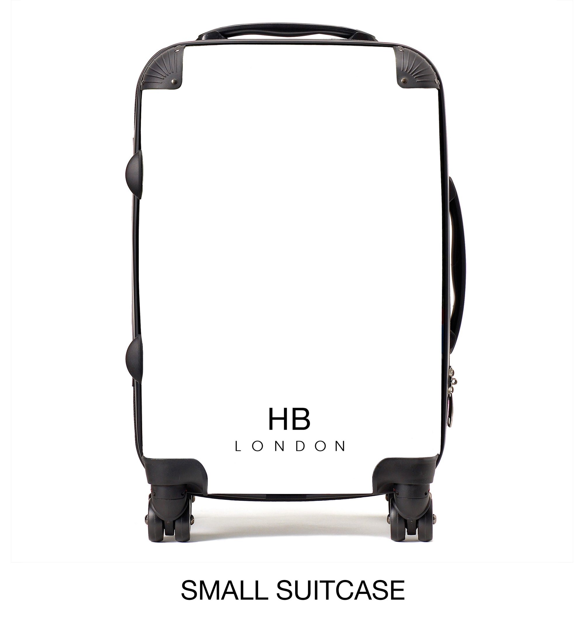 Personalised Black with White Classic Font Initial Suitcase - HB LONDON