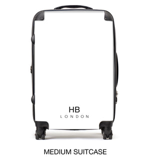 Personalised Black with Silver Font Initial Suitcase - HB LONDON